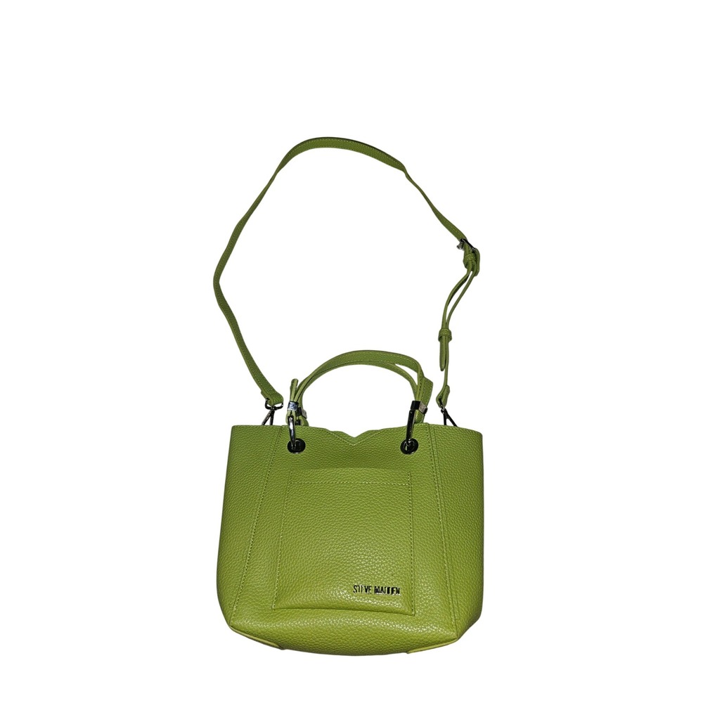 Steve Madden Lime Green Pebbled Mini Tote Crossbody Bag Silver Hardware